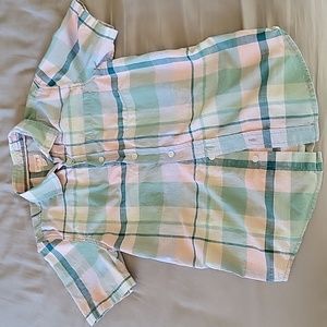 Boys plaid button down shirt